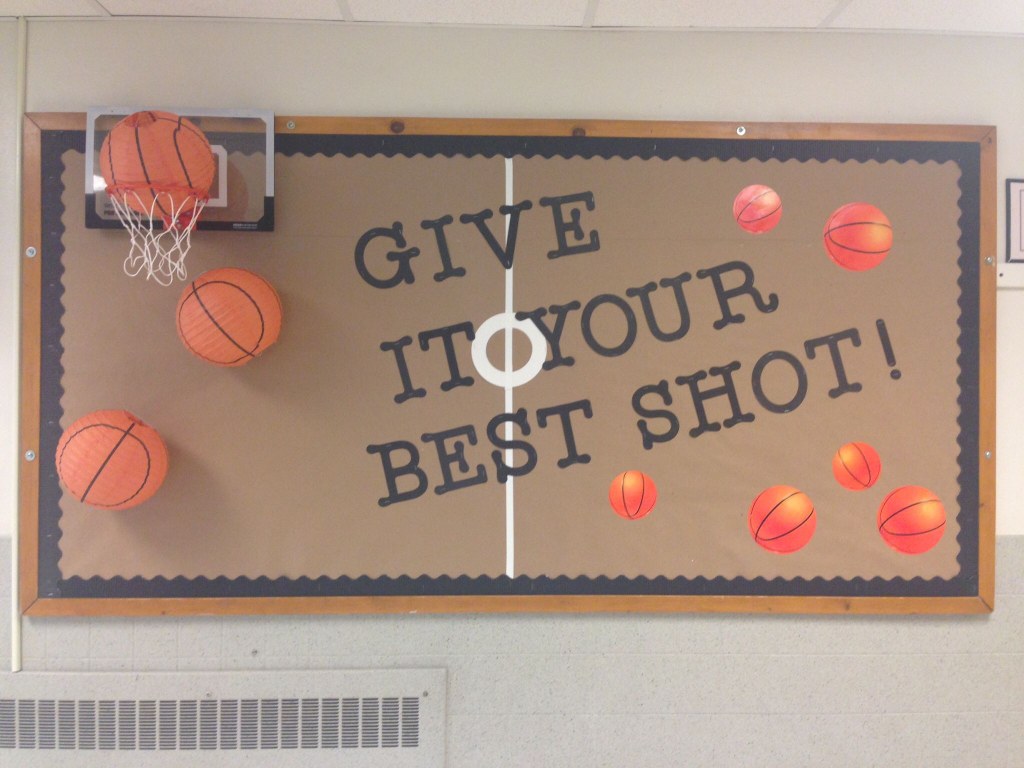 Picture of: Basketball theme bulletin board  Back to school bulletin boards