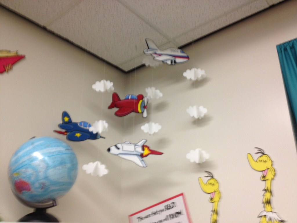 Picture of: Classroom Decorations Airplane Mobile  Preschool classroom decor