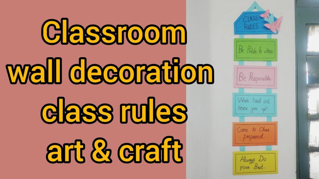 Picture of: Classroom wall hanging craft Class rules craft classroom wall decoration   saba’s Art & craft 🎨