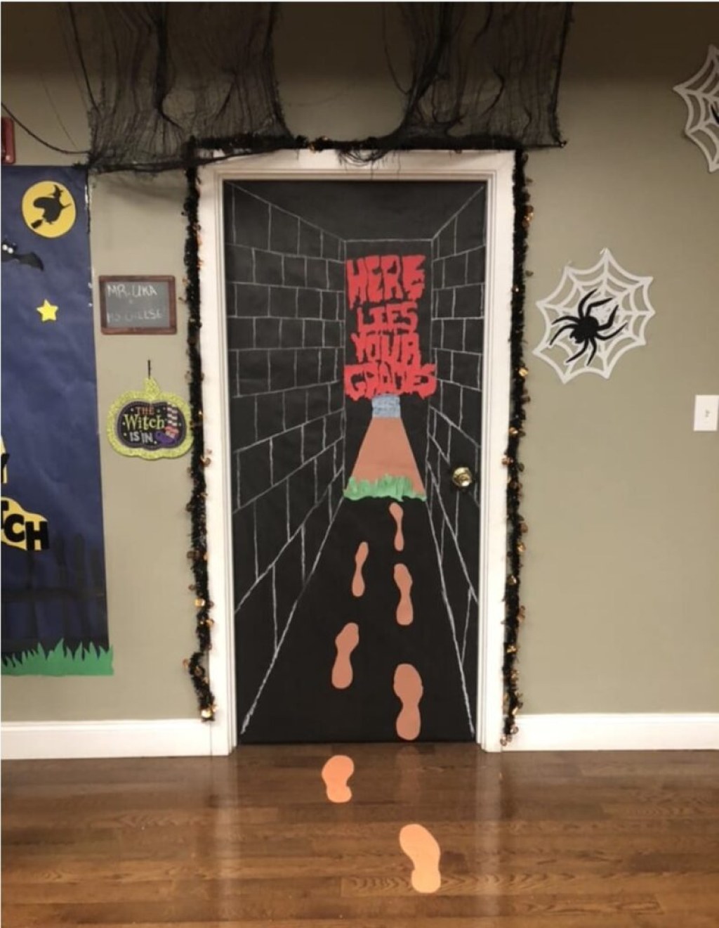 Picture of: Creative Halloween Classroom Door Decorations and Bulletin Boards