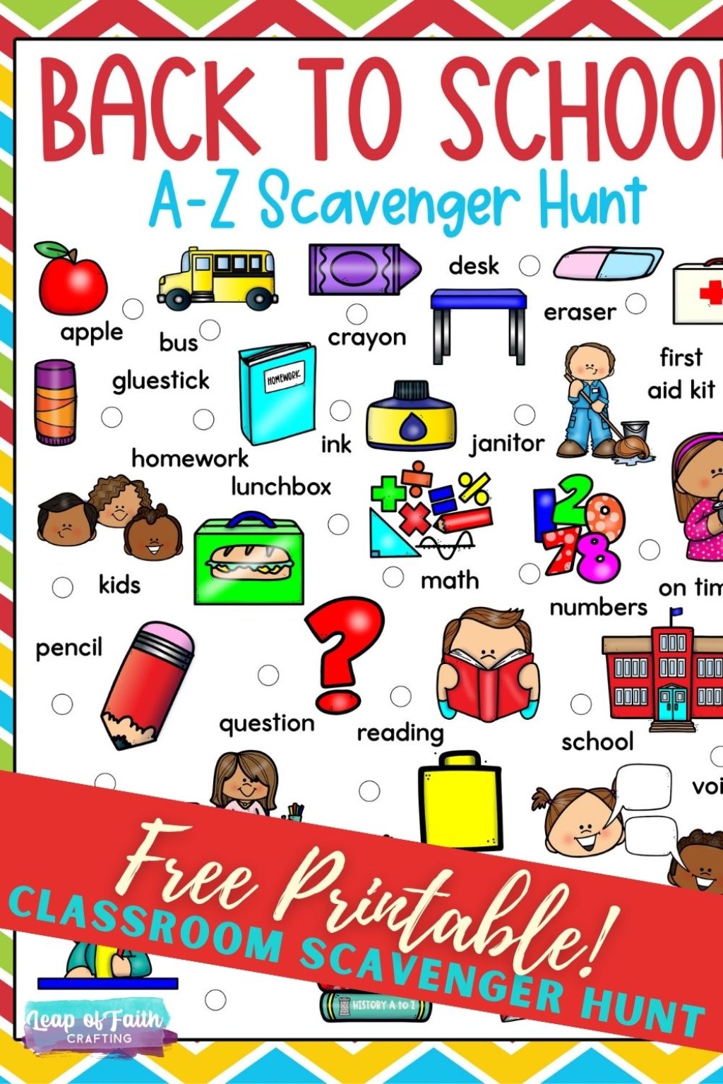Picture of: FREE Classroom Scavenger Hunt A to Z Printable! – Leap of Faith