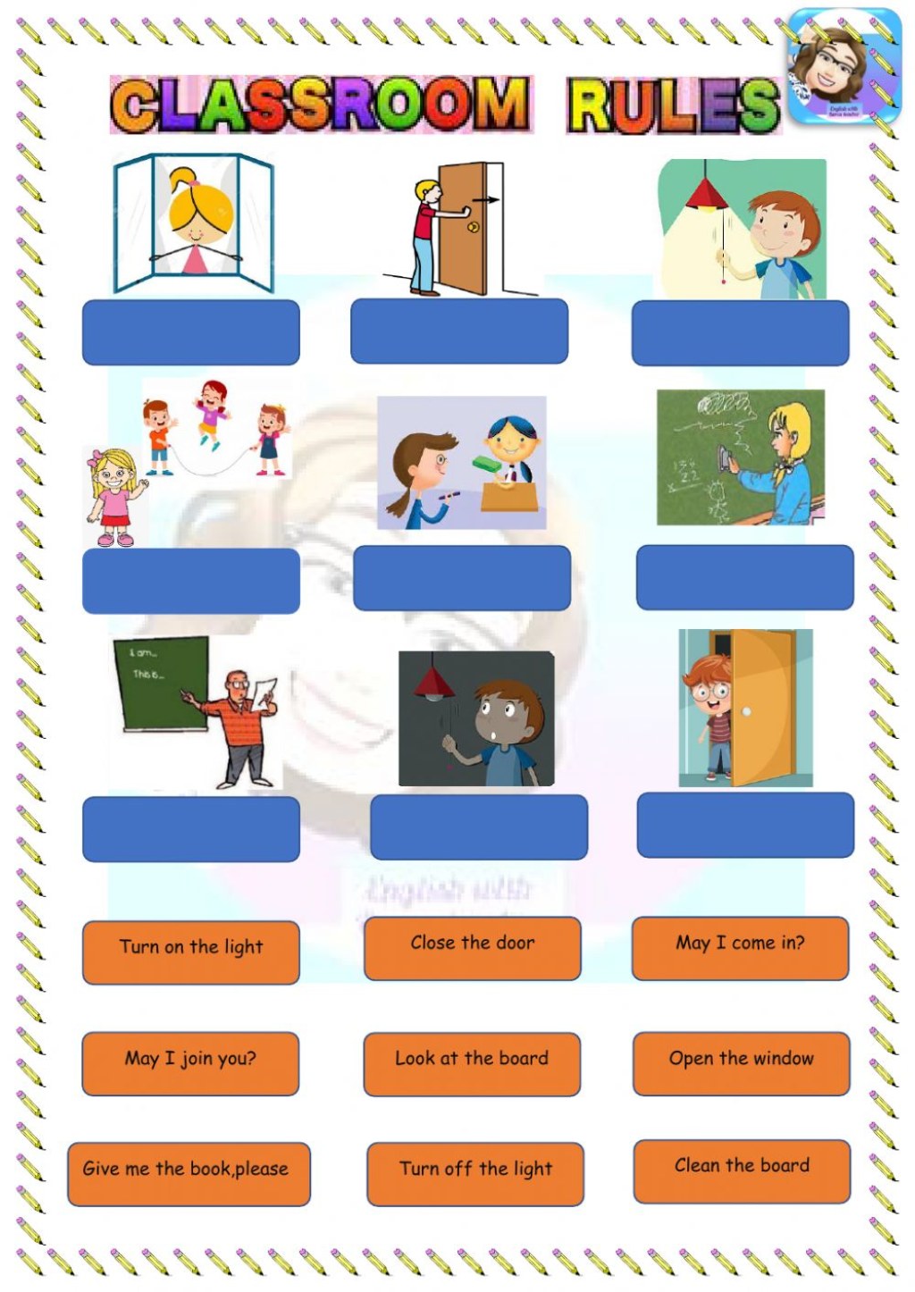 Picture of: Grade -Unit -Classroom Rules worksheet