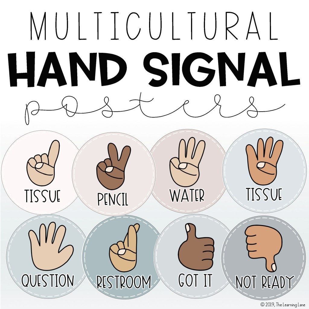 Picture of: Hand Signal Posters for Classroom Management  Classroom