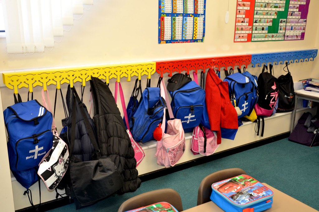 Picture of: Hooks in the classroom for coats and backpacks  Classroom