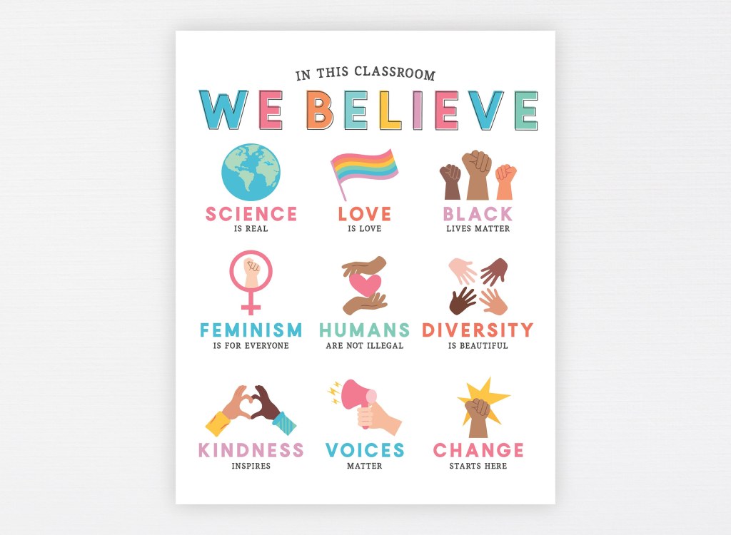 Picture of: In This Classroom We Believe Art Print Diversity Education – Etsy