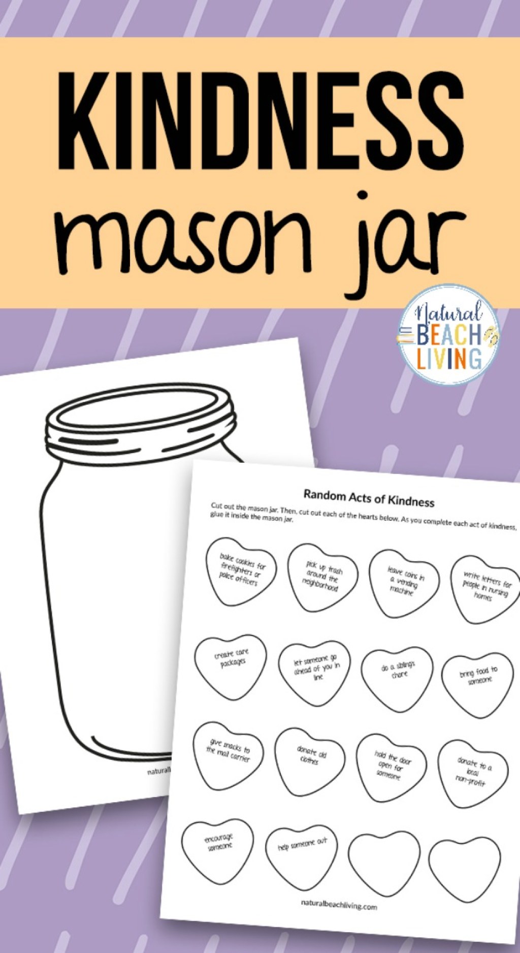 Picture of: Kindness Jar Printable Template and Kindness Activity – Natural