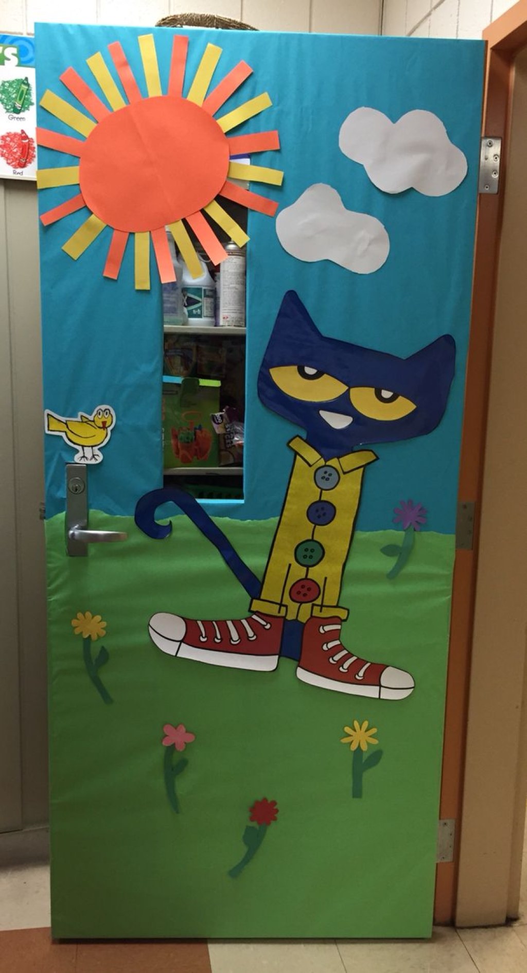 Picture of: Pete the Cat classroom door decoration  Door decorations